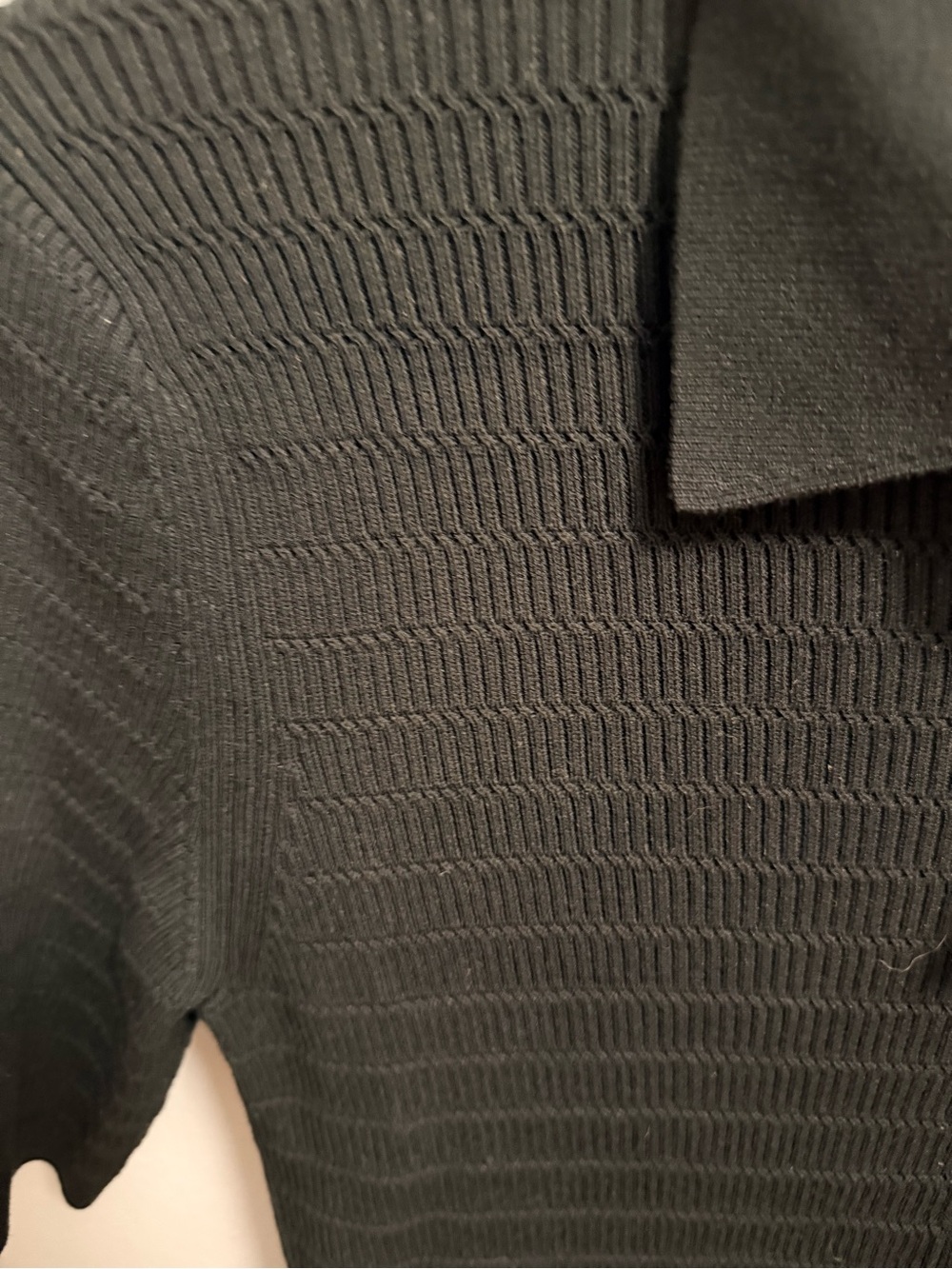 Banana Republic Black Textured Knit Polo - women’s Short Sleeve - Picture 2 of 3